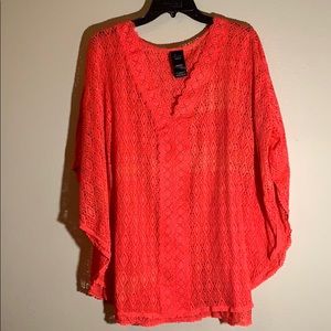 Neon orange bathing suit cover